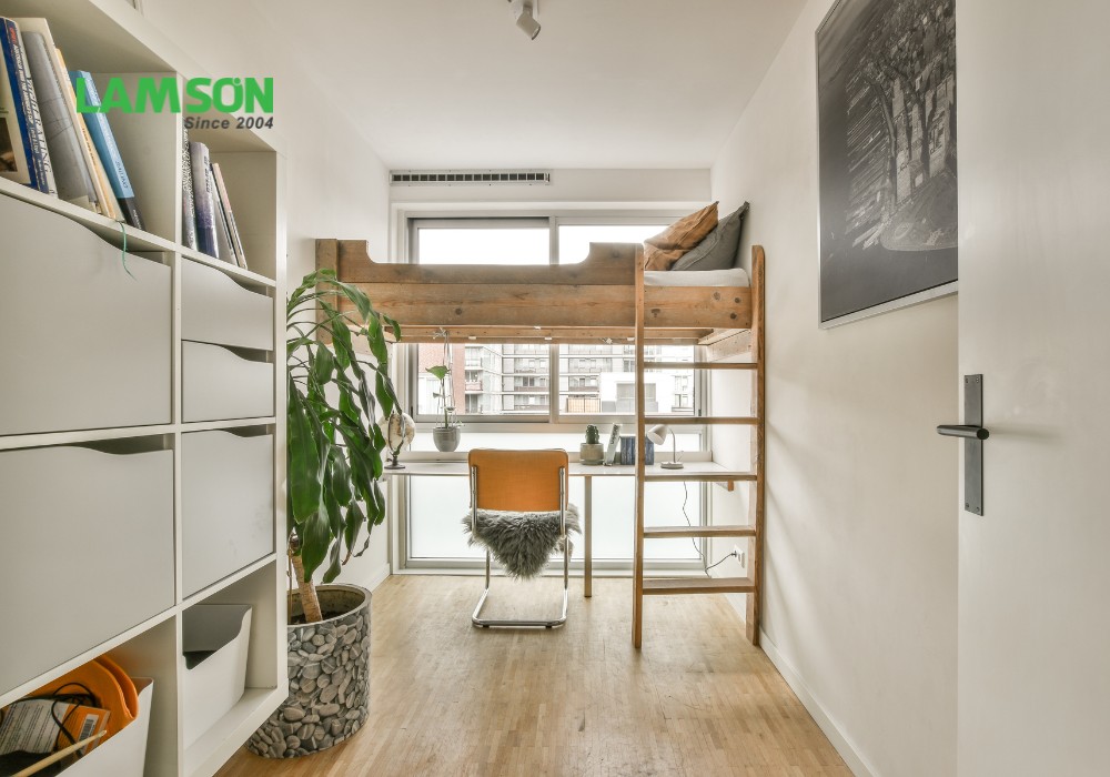 Hình ảnh thiết kế phòng ngủ có giường tầng tại homestay và ký túc xá