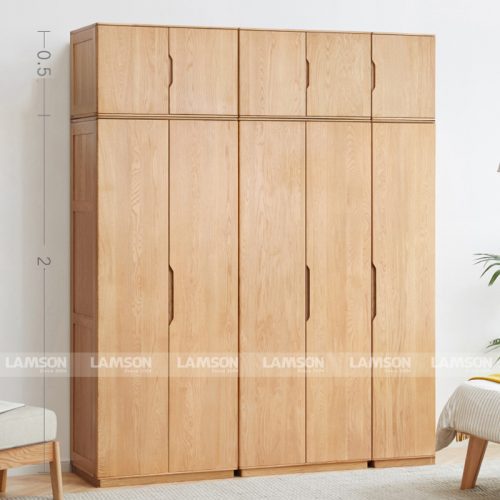 Mẫu tủ đựng quần áo làm từ gỗ tự nhiên cao cấp, chất lượng