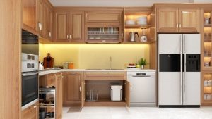 Tủ bếp gỗ sồi Nga