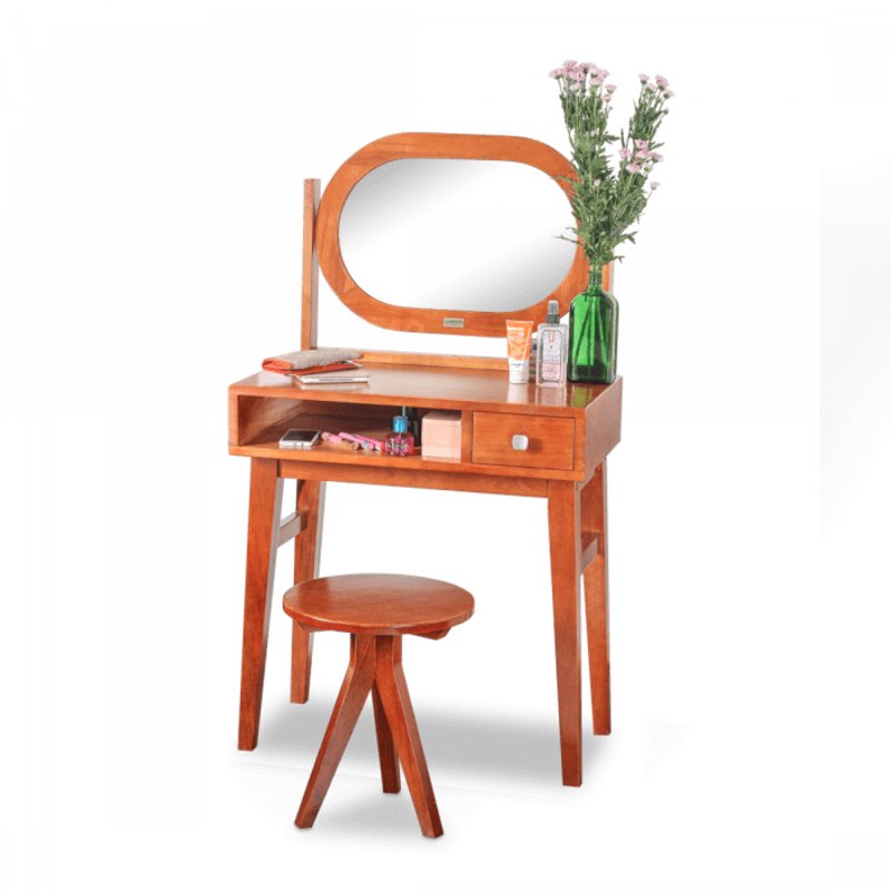 Bàn trang điểm gương bầu oval hiện đại