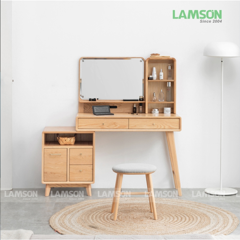 Bàn trang điểm thông minh kết hợp bàn làm việc với gương gấp