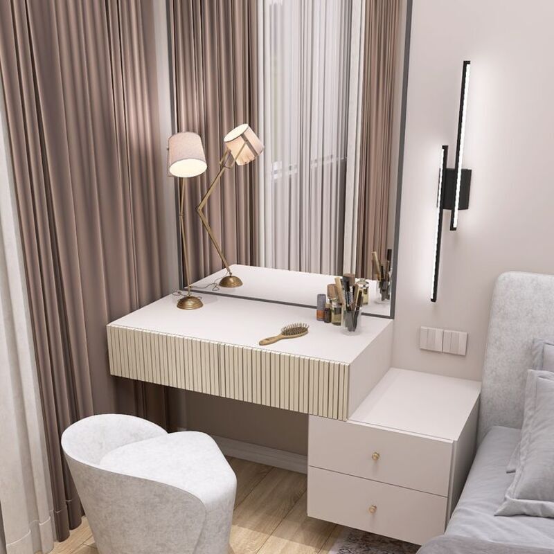 Bàn trang điểm treo tường kích thước nhỏ gọn, tiện dụng