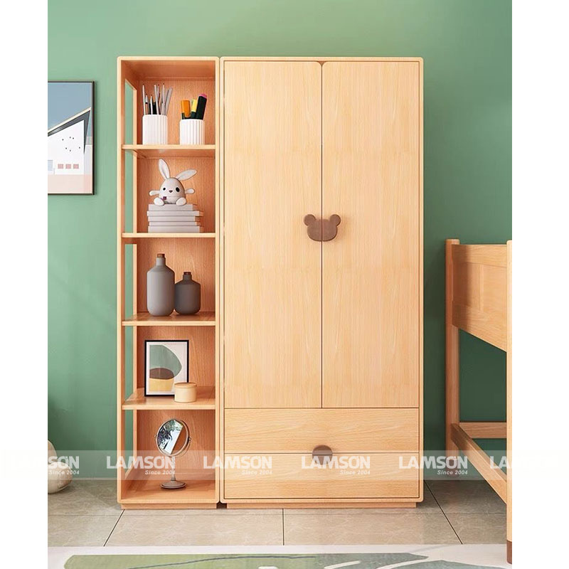 Tủ quần áo trẻ em gỗ tự nhiên
