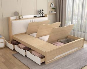 giường thông minh - thiết kế nội thất cho chung cư 45m2