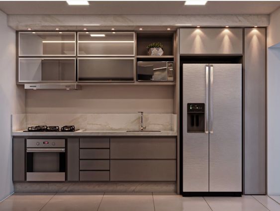 Mẫu tủ bếp chữ I dài 3m