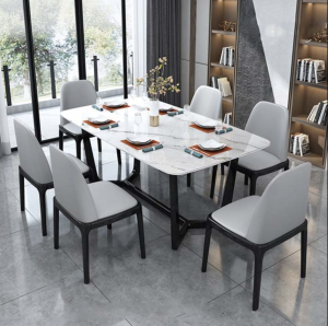 bộ bàn ăn mặt đá 8 ghế