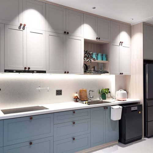 Thi Công Tủ Bếp Lacquered Laminate