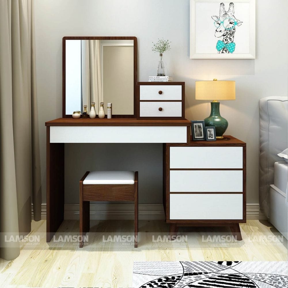 Mẫu bàn trang điểm kết hợp tủ lưu trữ đa năng