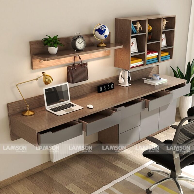 Mẫu bàn hiện đại, tối ưu không gian để tài liệu là lựa chọn hàng đầu cho học sinh cấp 2, cấp 3