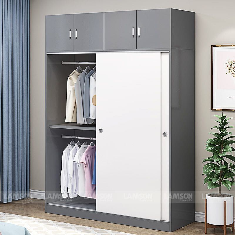 Đây là lựa chọn phù hợp cho những phòng ngủ cần tối ưu diện tích nhờ thiết kế 2 cánh cửa lùa.